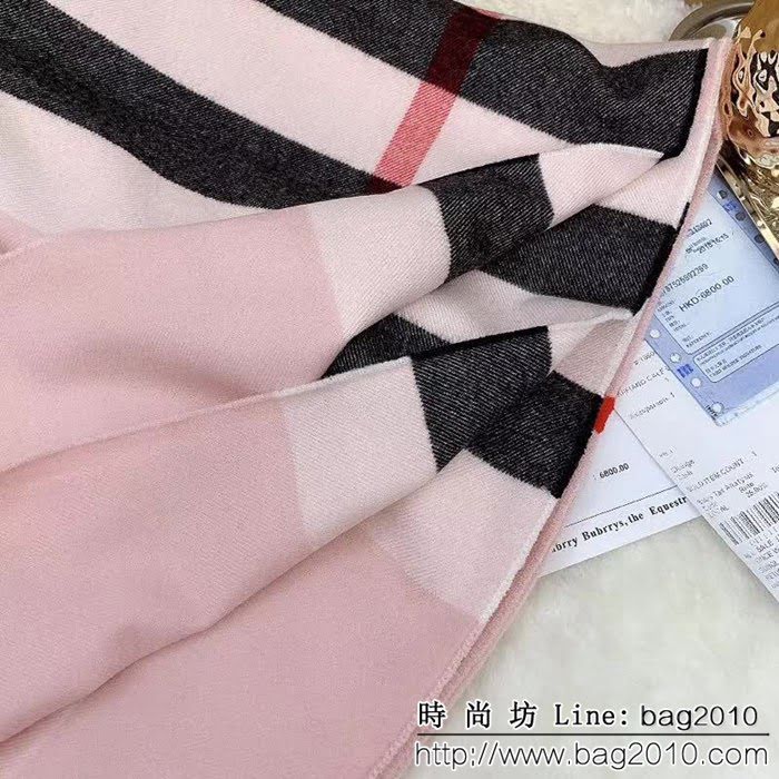 BURBERRY巴寶莉 2018最新 經典格子雙面水貂絨圍巾 LLWJ6823